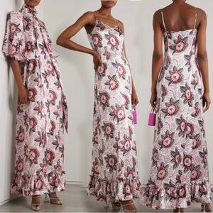 THE VAMPIRE’S WIFE Harmonizer Silk Floral Pink Maxi Cami Dress + Cape SZ10